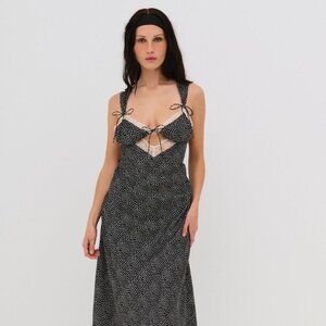 For Love & Lemons Evangeline Midi Slip Dress Size S / Black